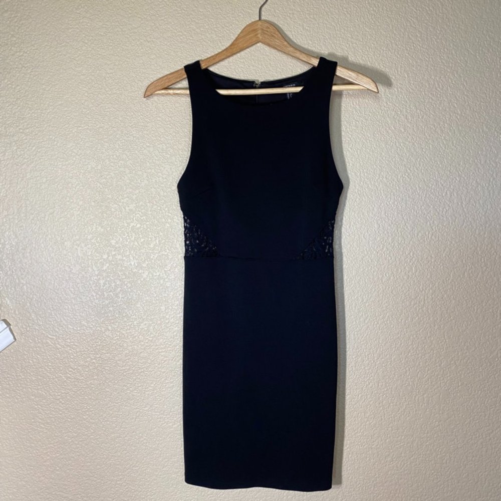 Black Dress with Mesh Cutouts